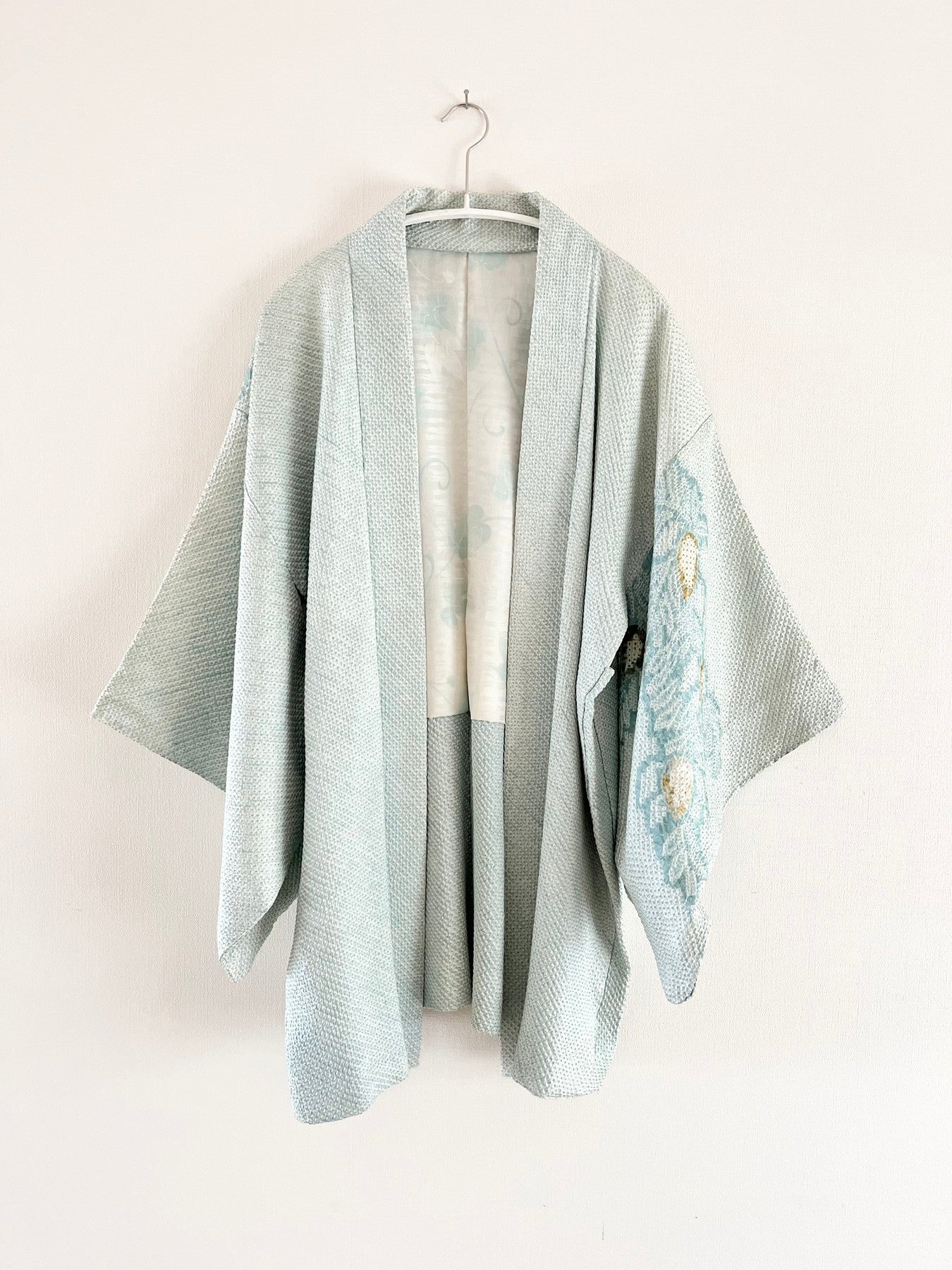 Light Blue Floral Shibori Haori