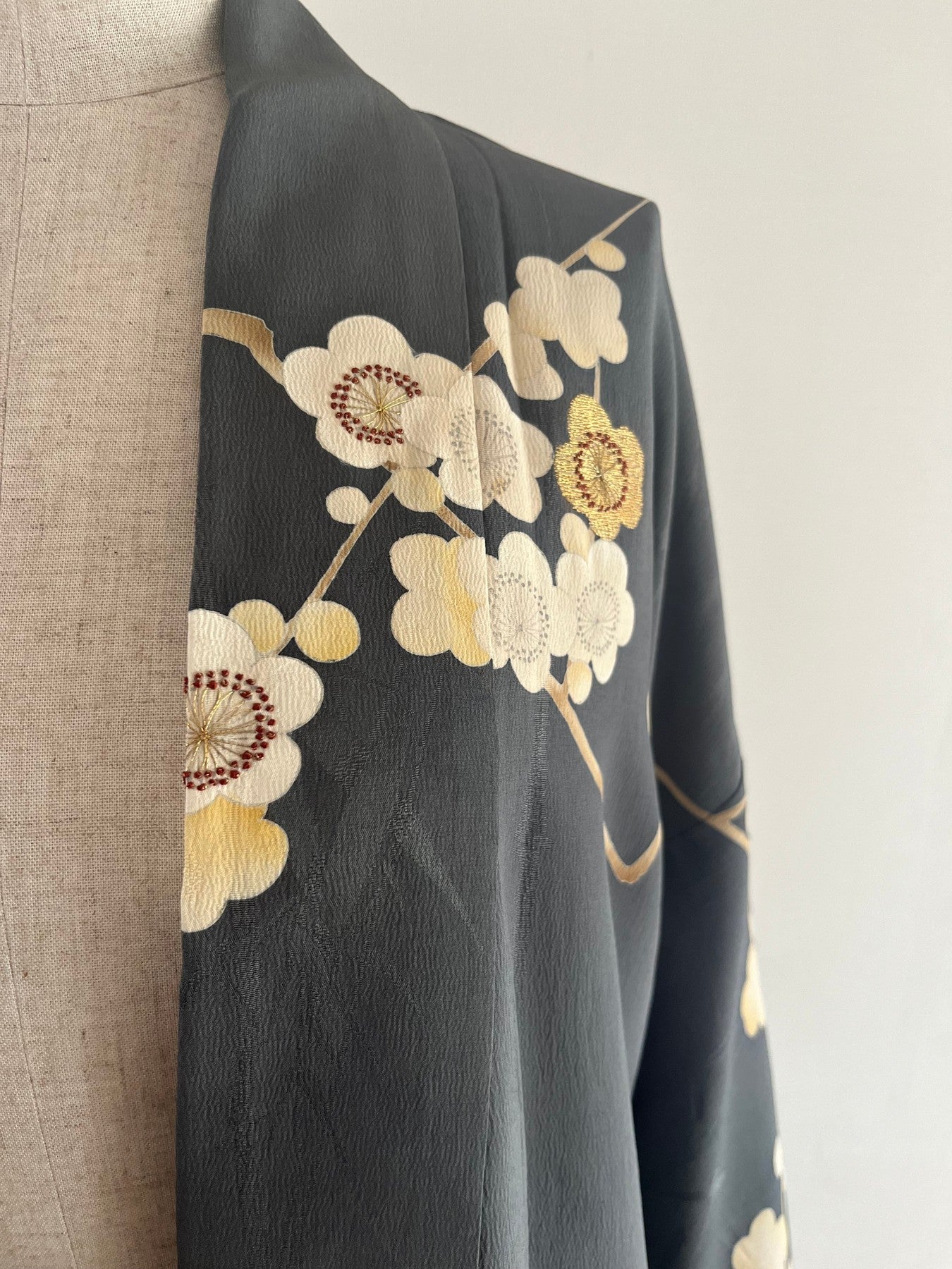 Gray Plum Blossom Kimono