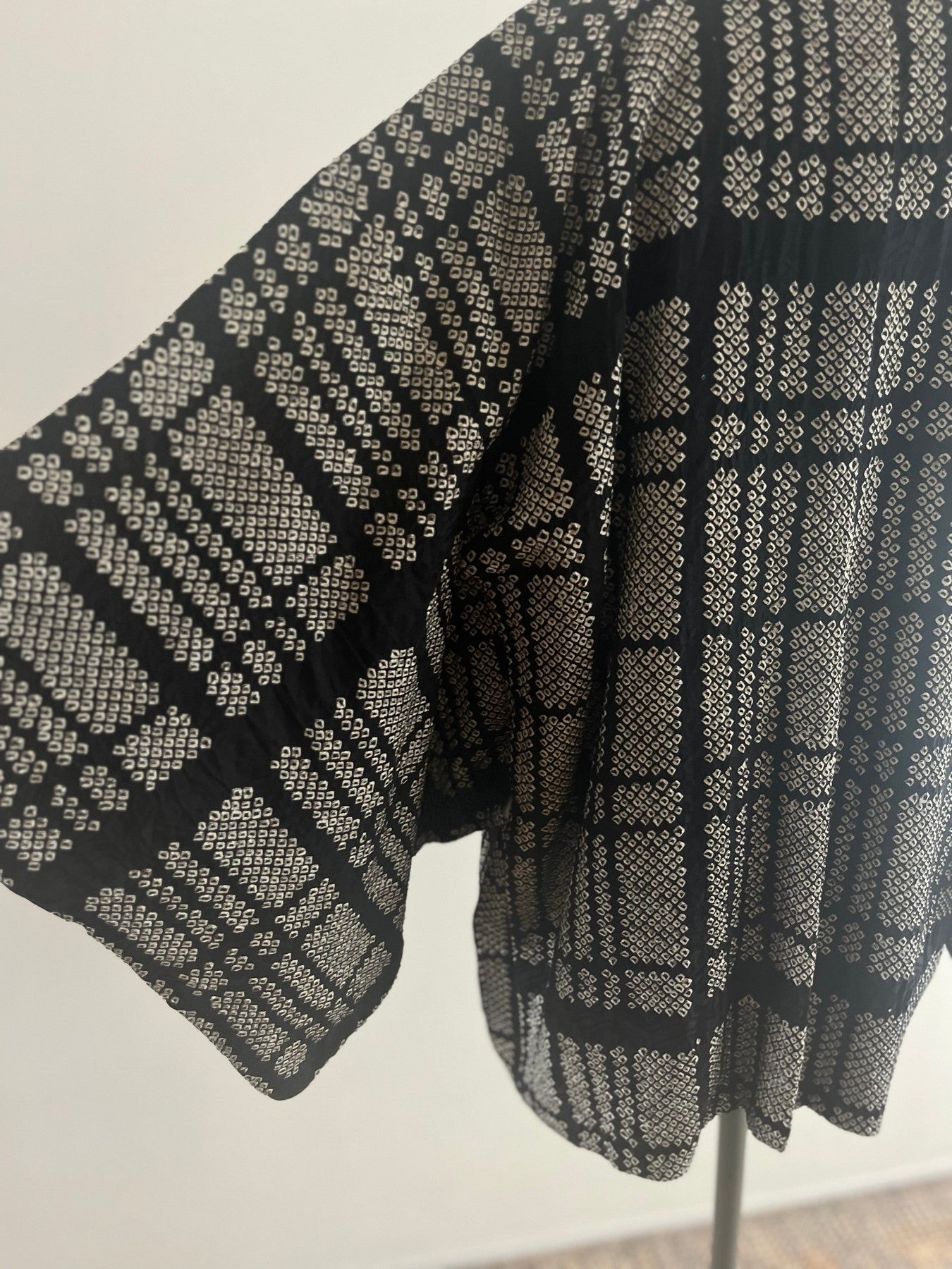 Black Checkered Shibori Haori