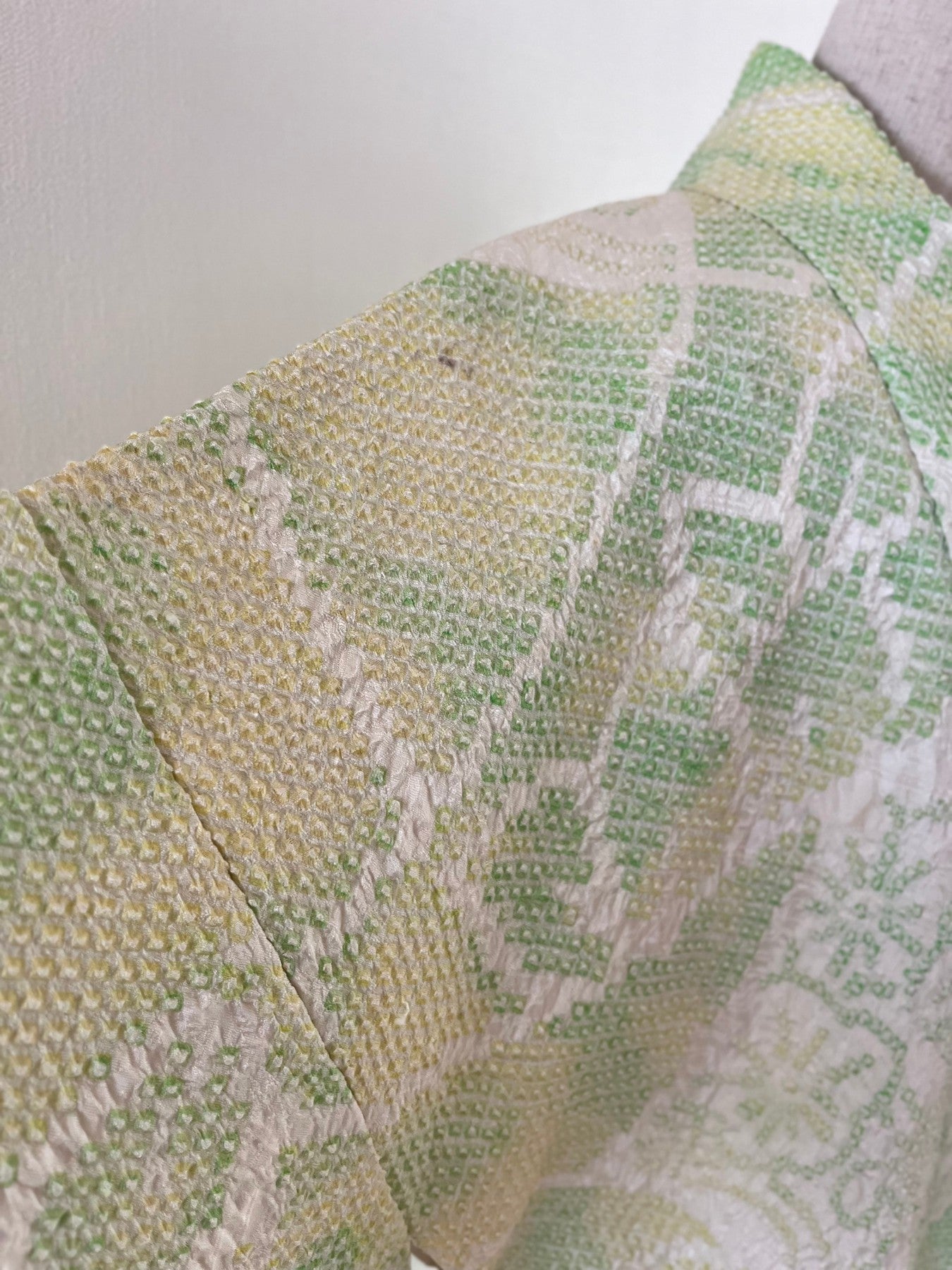 Neon Green Floral Shibori Haori