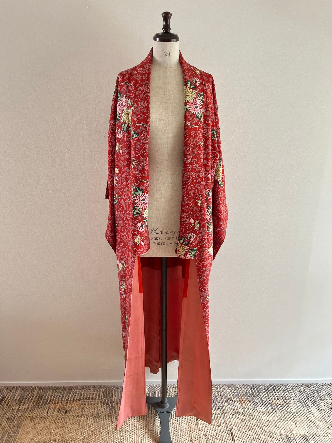 Red Chrysanthemum&Plum Blossom Kimono