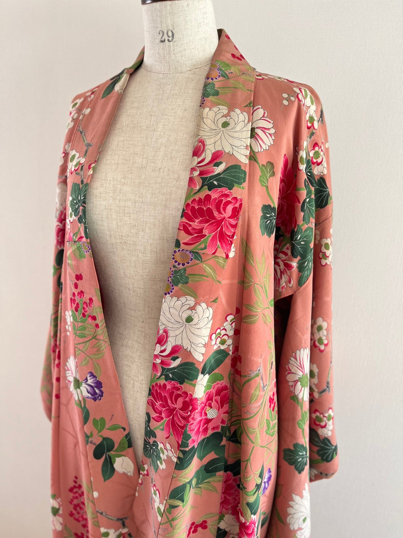 Pink Floral Leave Kimono