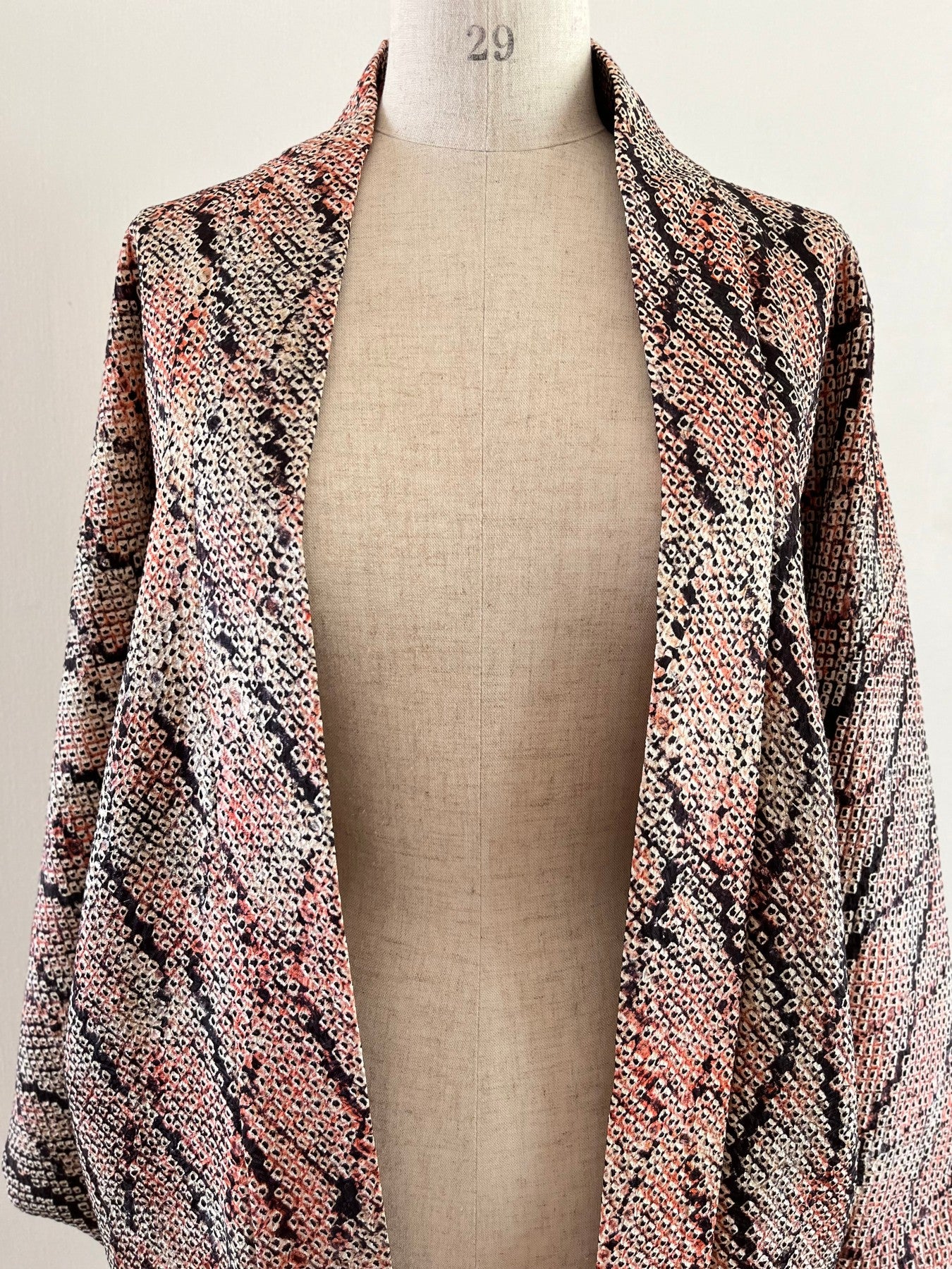 Pink Geometric Shibori Haori