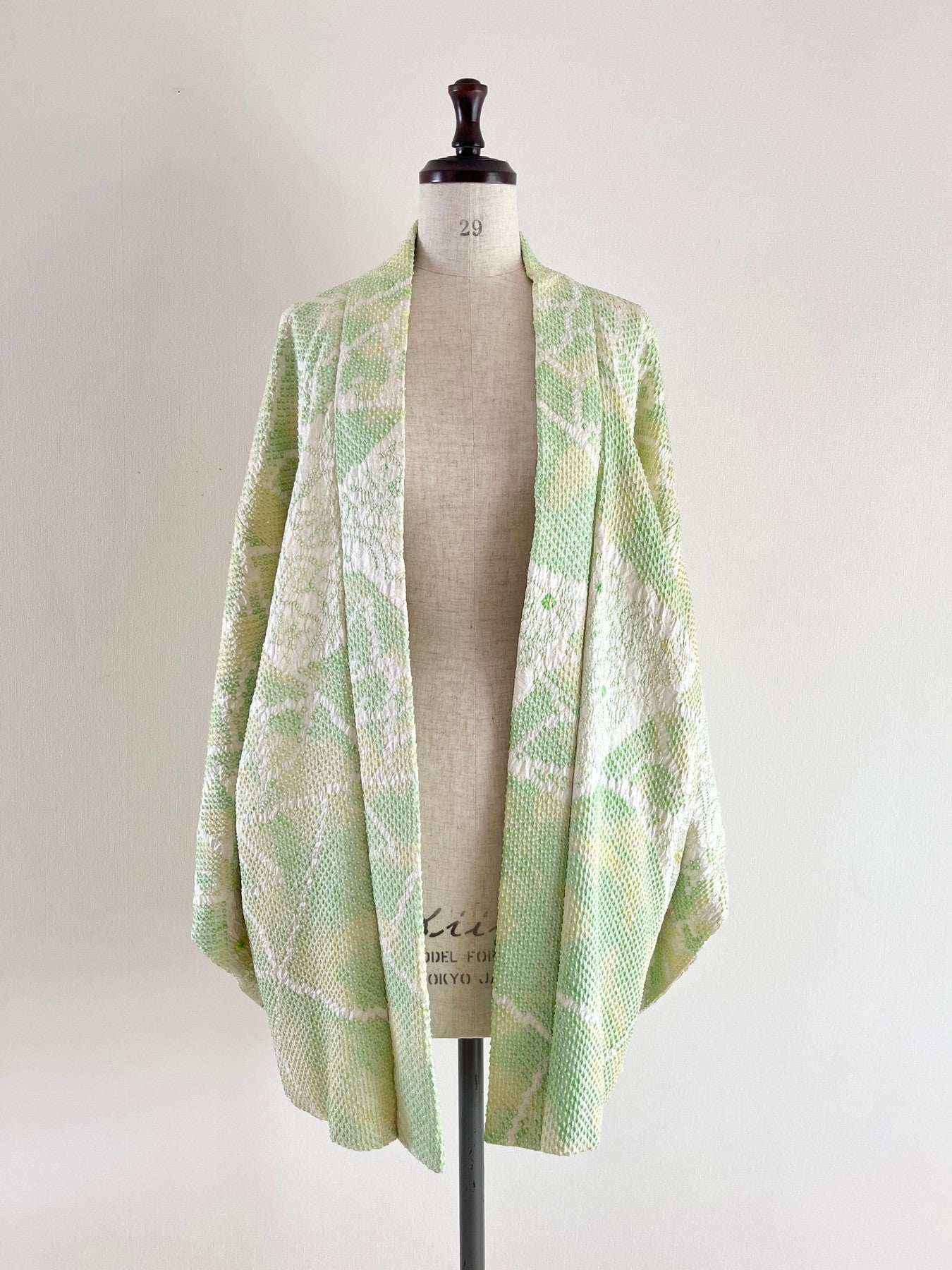 Neon Green Floral Shibori Haori