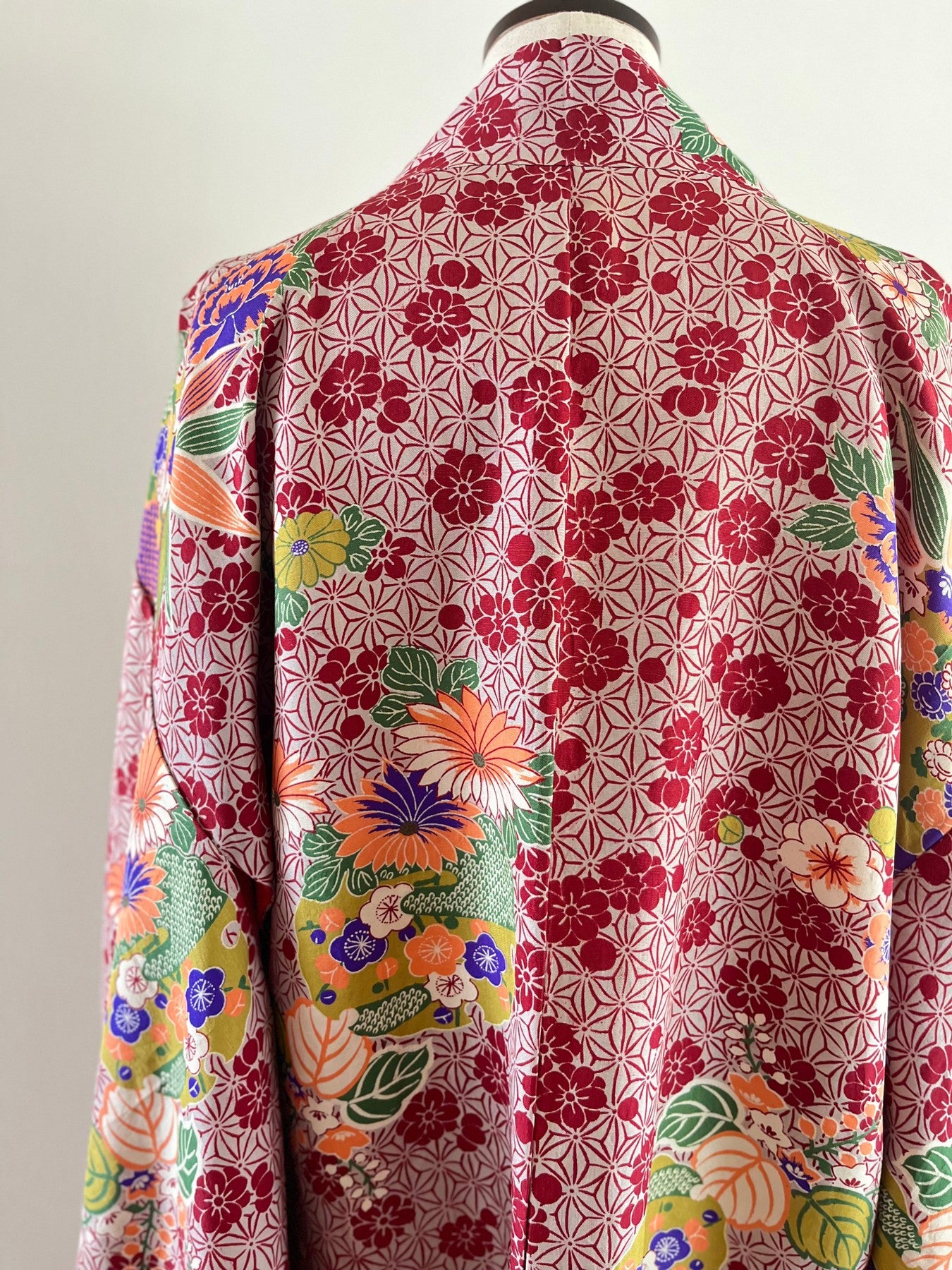 Pink Raw Silk Floral Haori