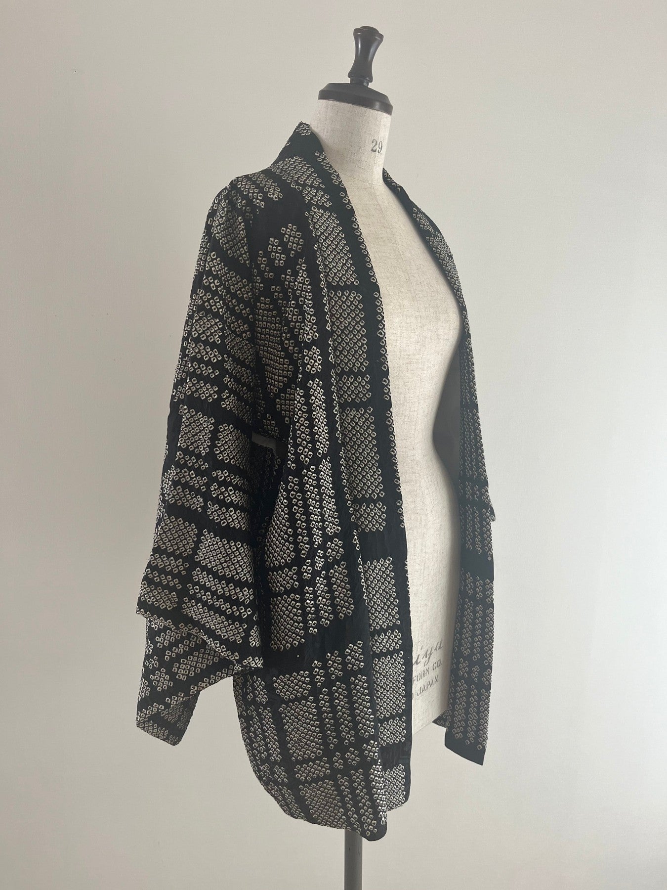 Black Checkered Shibori Haori