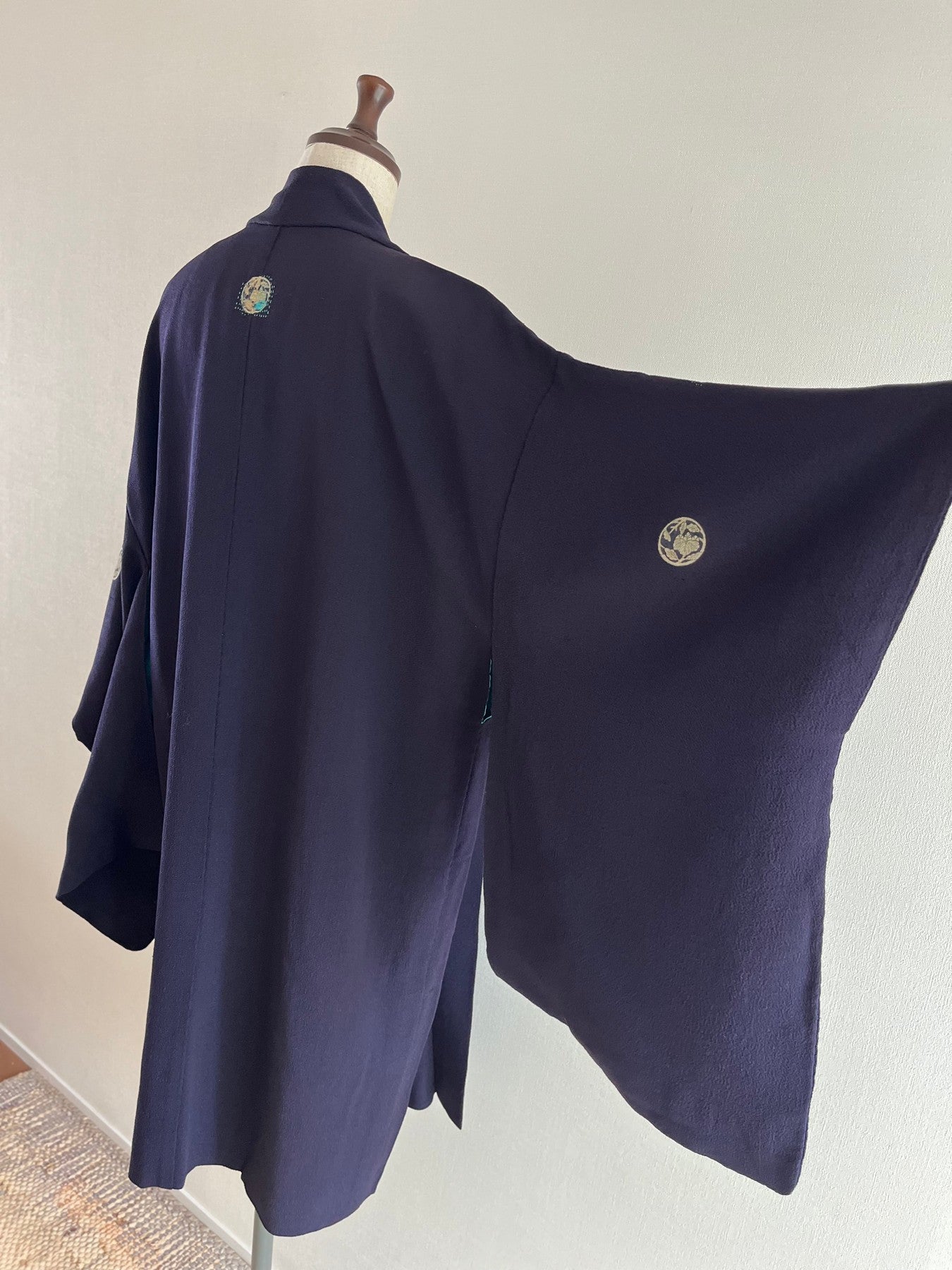 Navy Chirimen Haori