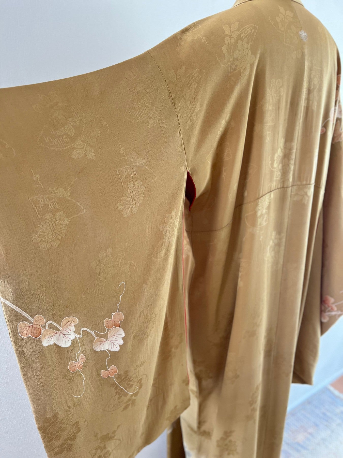 Beige Flower Car Kimono