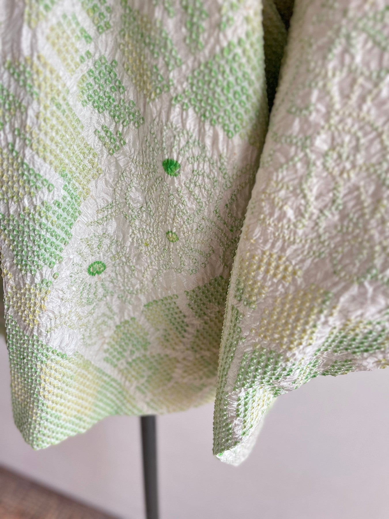 Neon Green Floral Shibori Haori