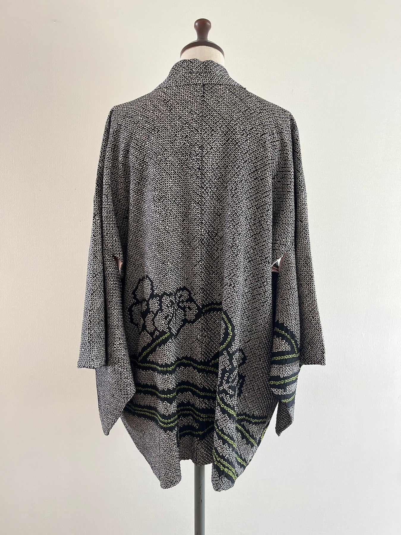 Black Floral Shibori Haori