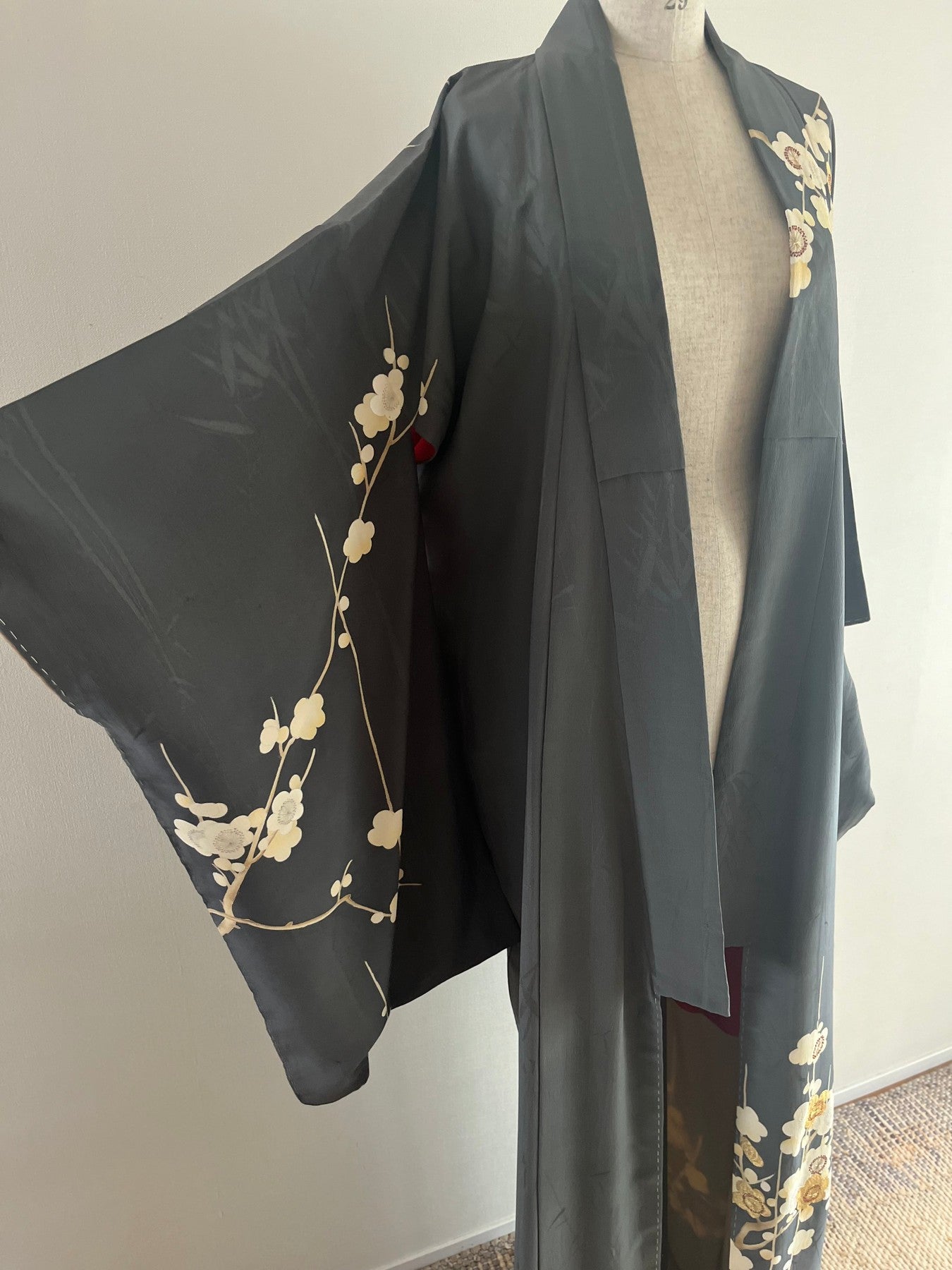 Gray Plum Blossom Kimono