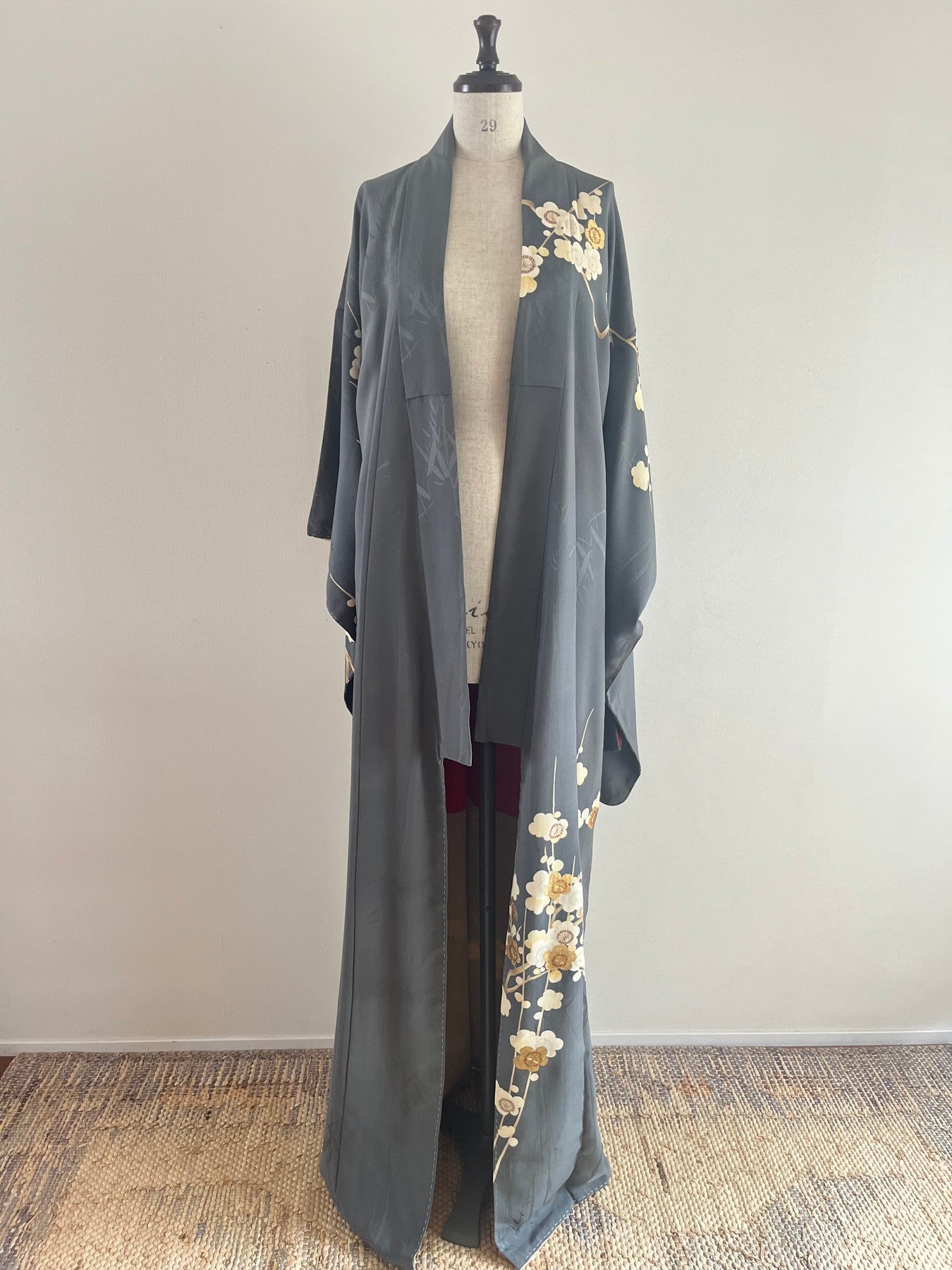 Gray Plum Blossom Kimono