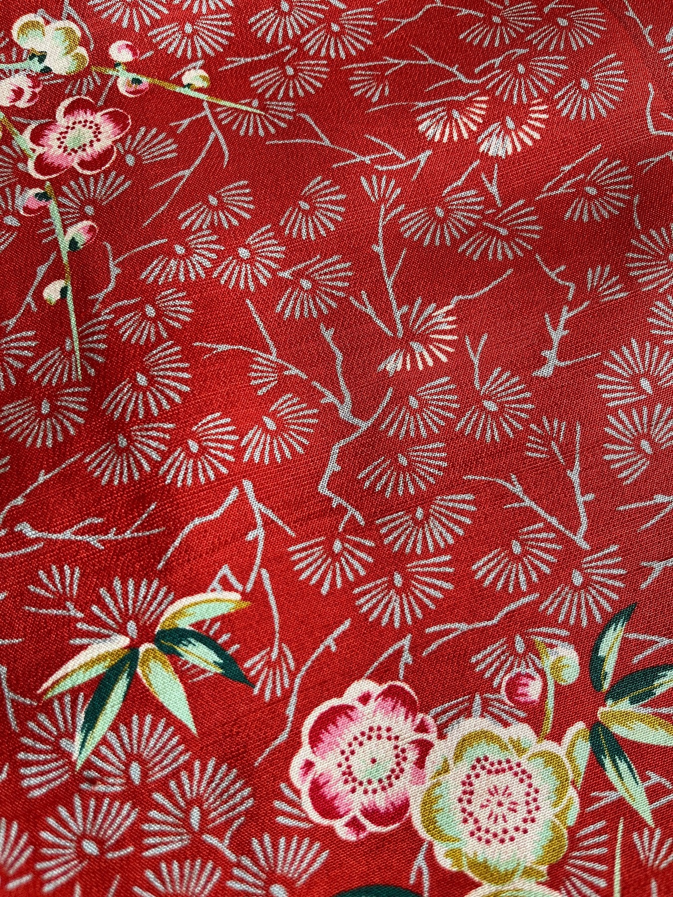 Red Chrysanthemum&Plum Blossom Kimono