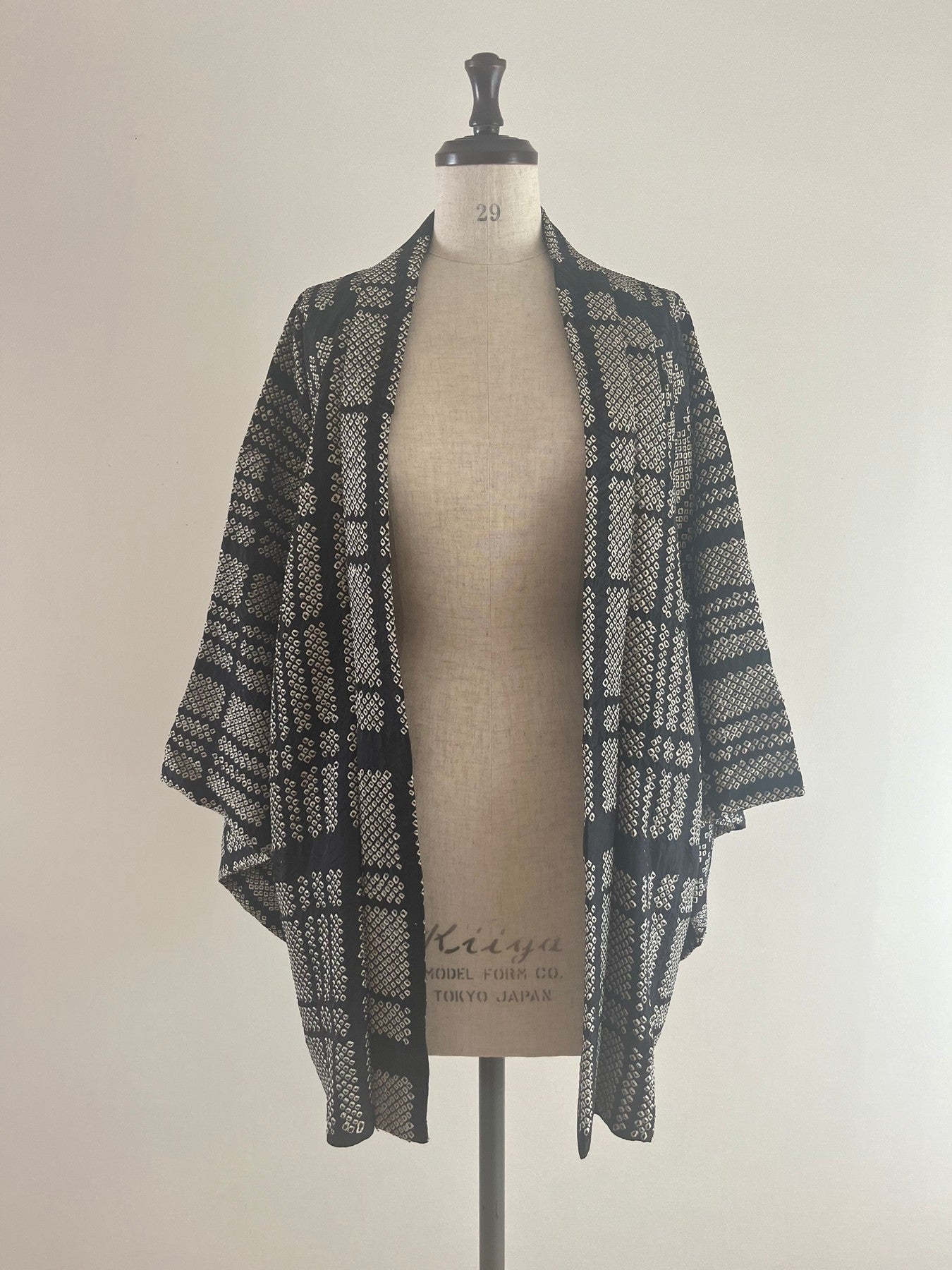 Black Checkered Shibori Haori