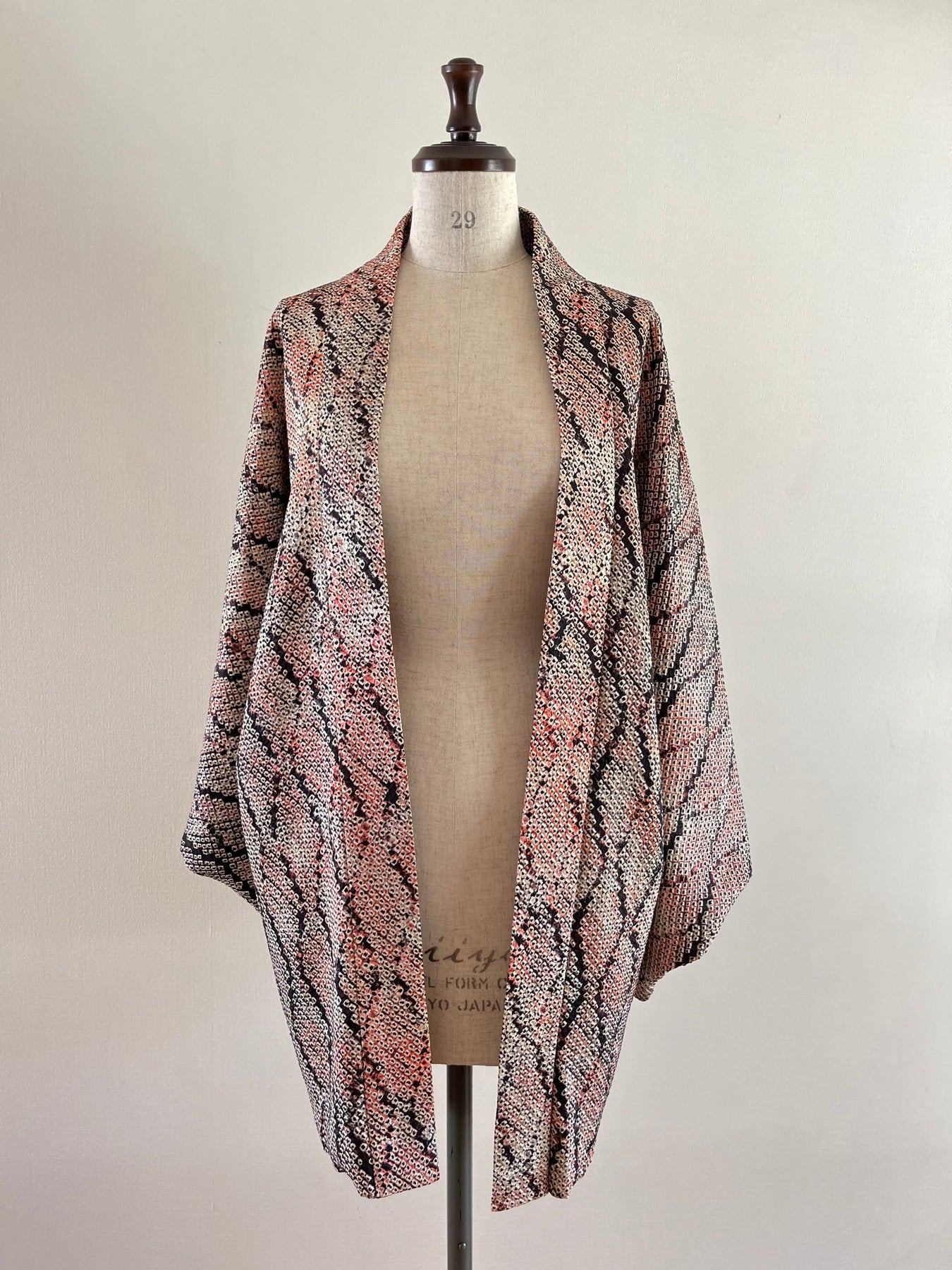 Pink Geometric Shibori Haori