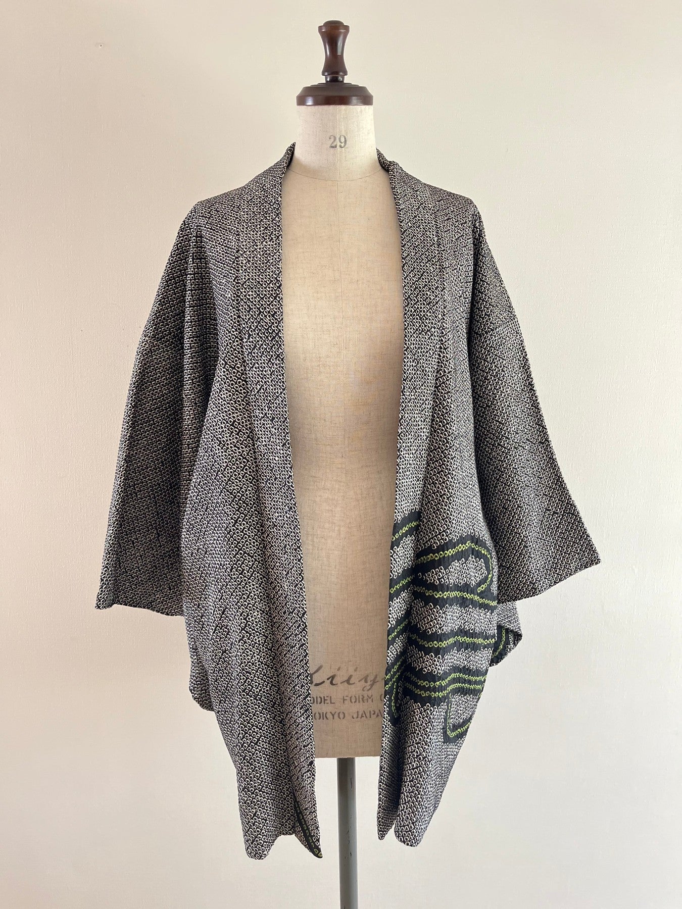 Black Floral Shibori Haori