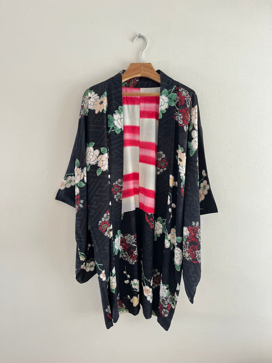 Black Plum Blossoms & Twigs Haori