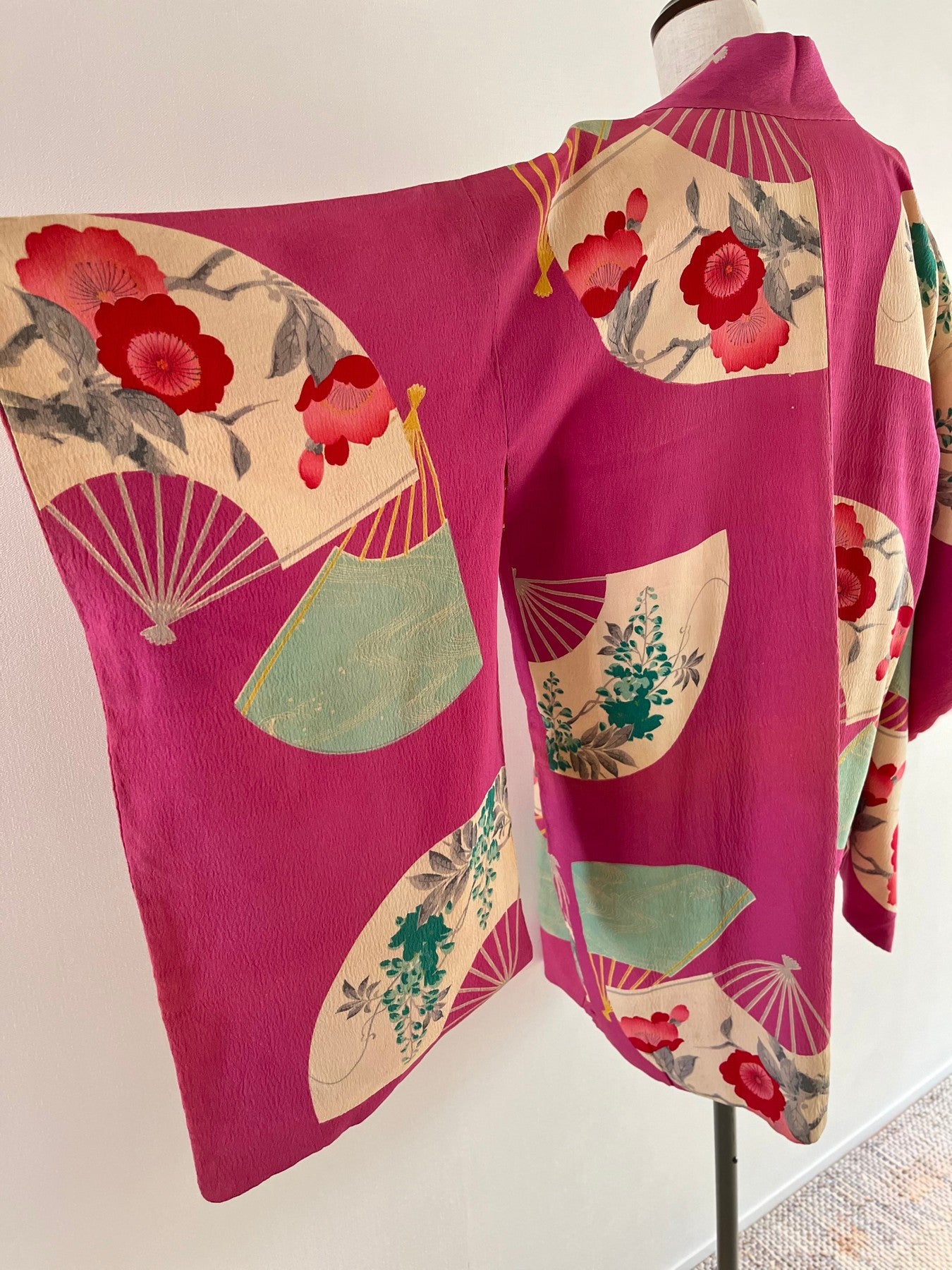 Pink Floral Fan Haori