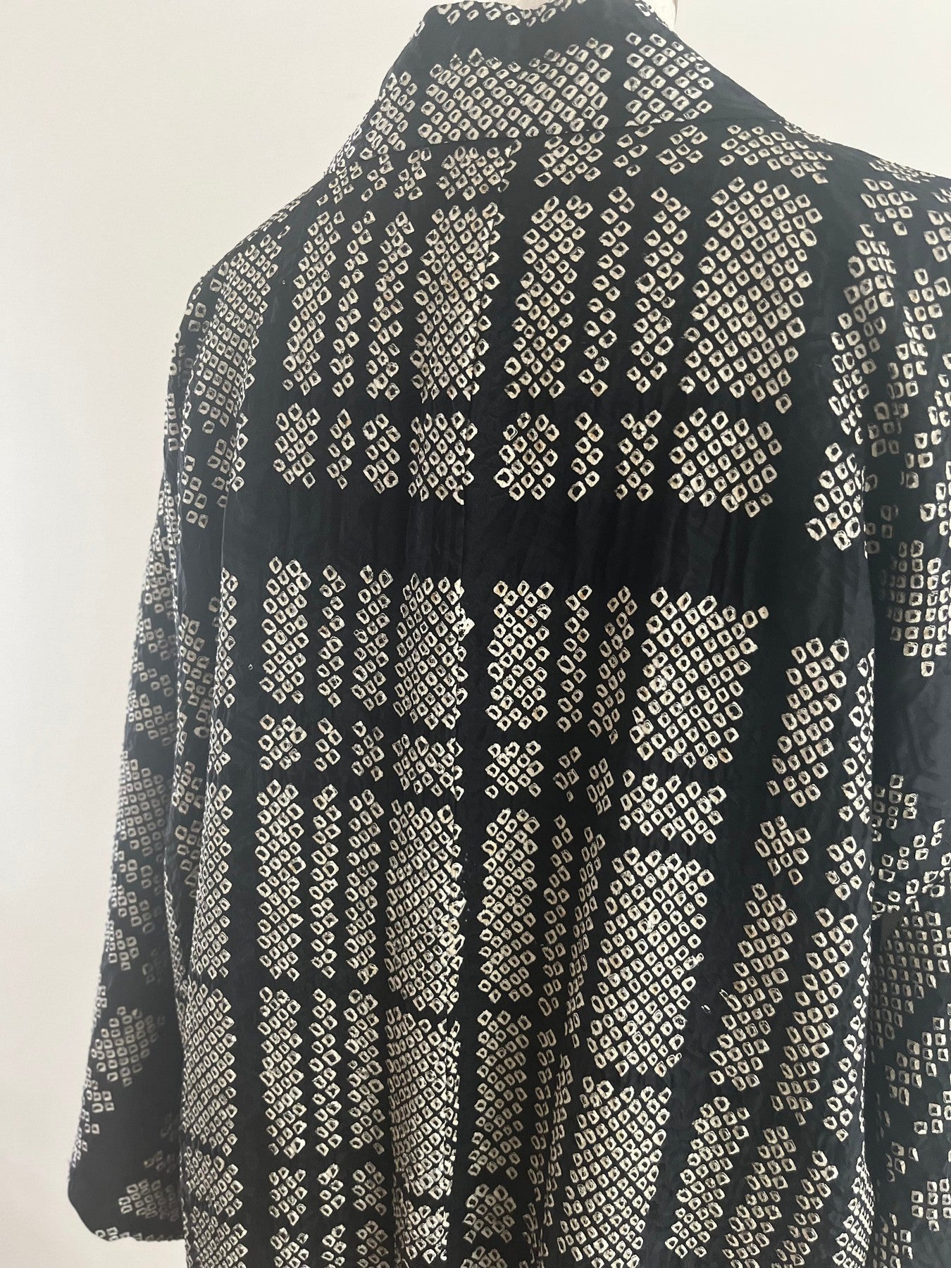 Black Checkered Shibori Haori