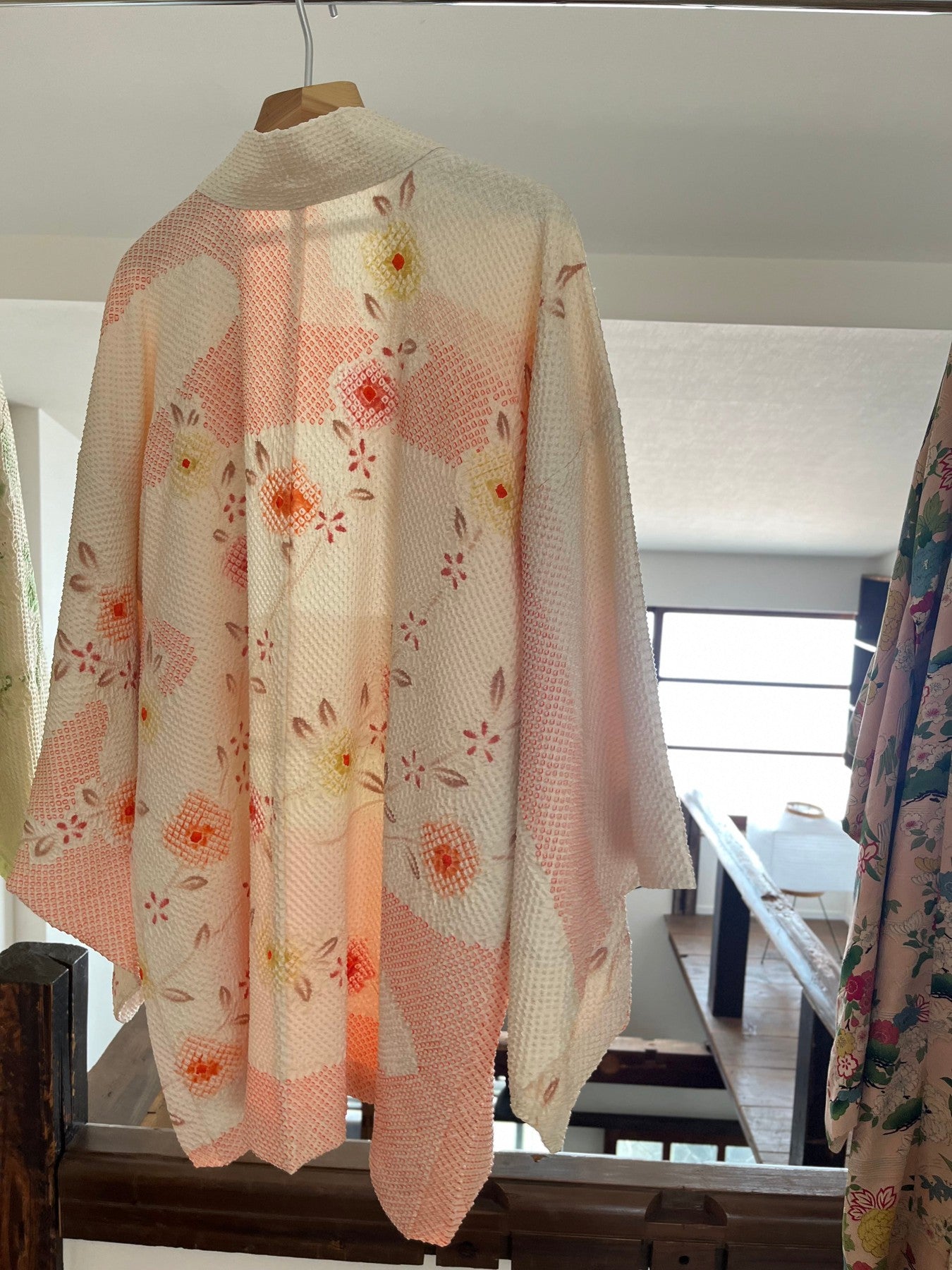 White Floral Shibori Haori