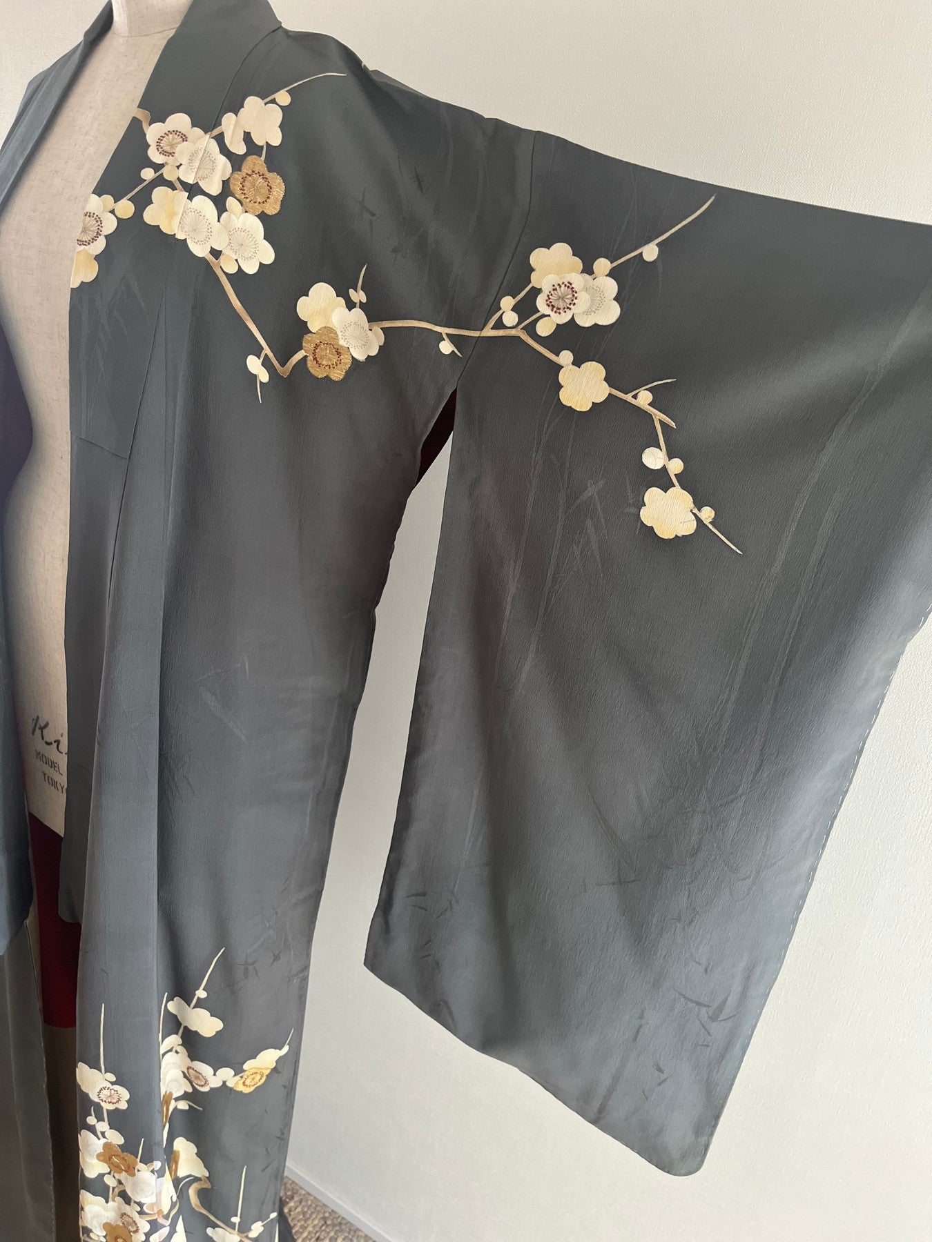 Gray Plum Blossom Kimono