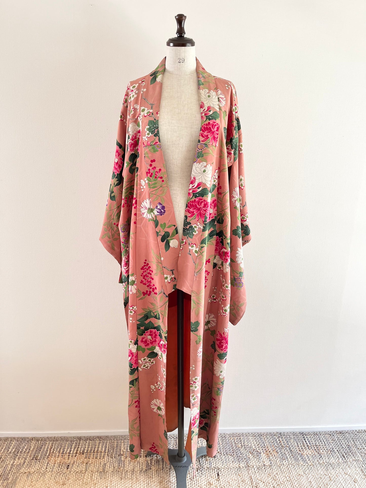 Pink Floral Leave Kimono