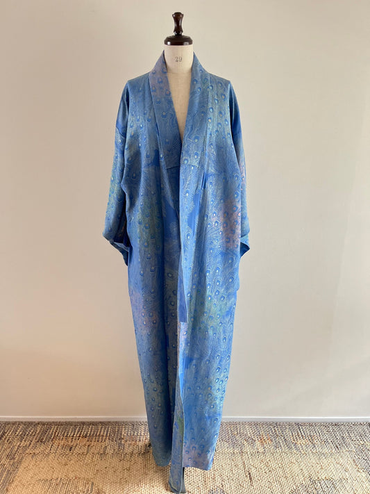 Light Blue Peacock Kimono