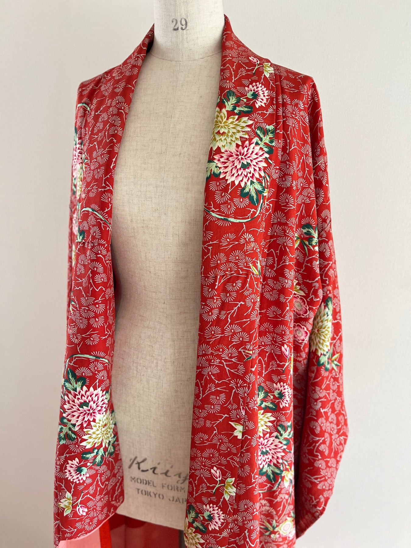 Red Chrysanthemum&Plum Blossom Kimono