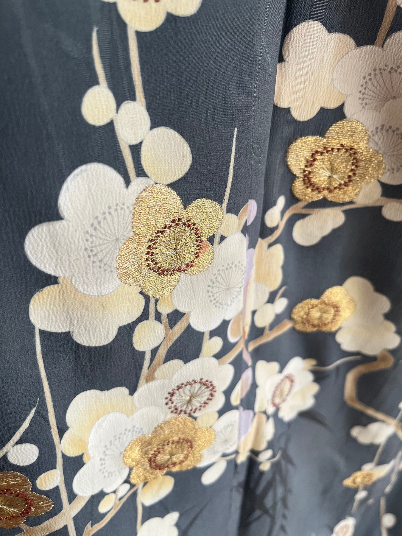 Gray Plum Blossom Kimono