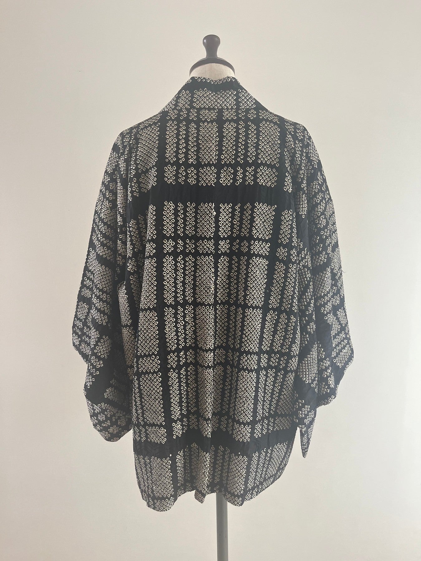 Black Checkered Shibori Haori